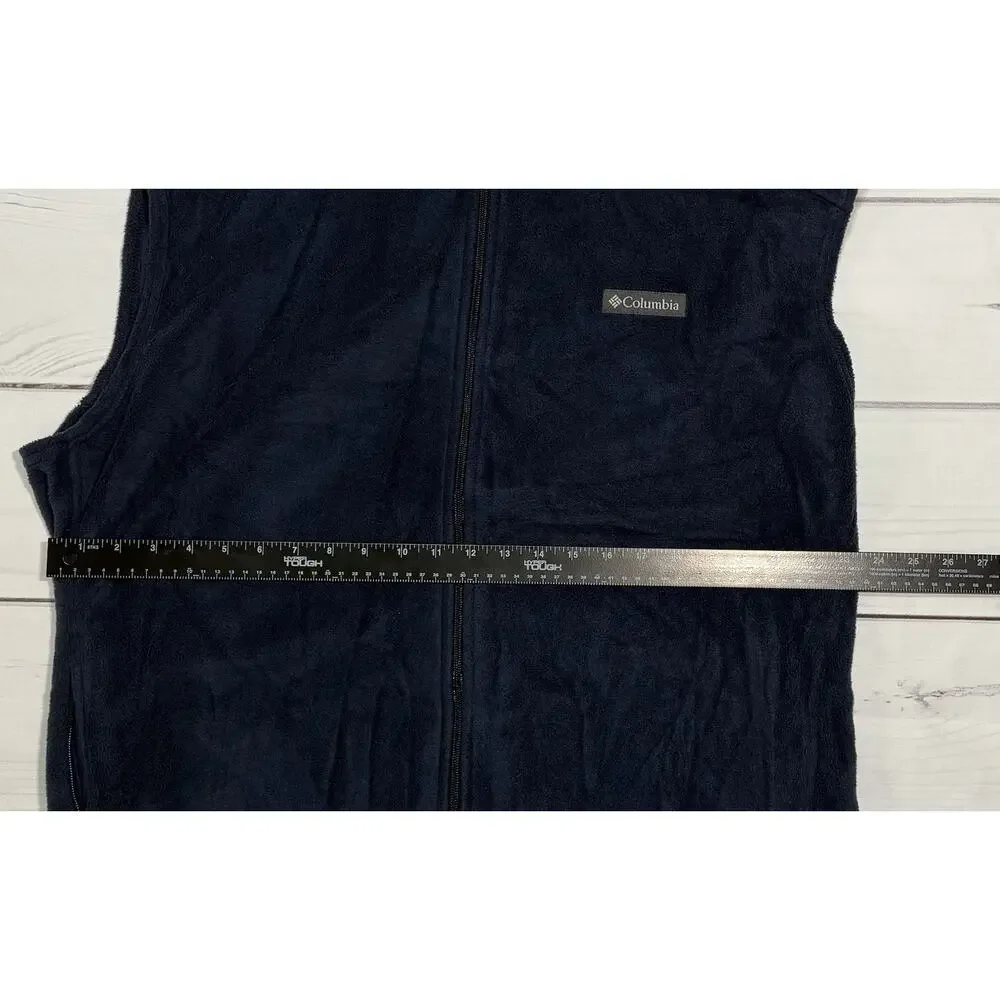 Columbia Vest Mens Size XXL Blue Fleece Full Zip Pockets Outdoor Hiking Camping - Picture 4 of 5